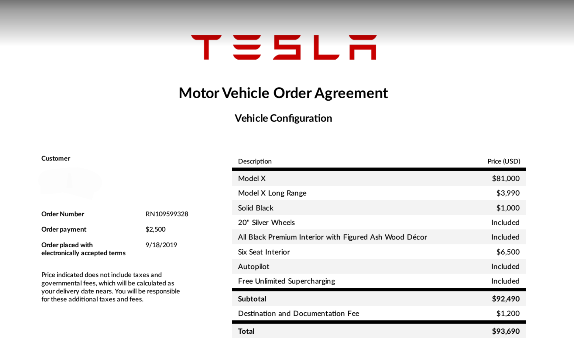 Tesla Contract