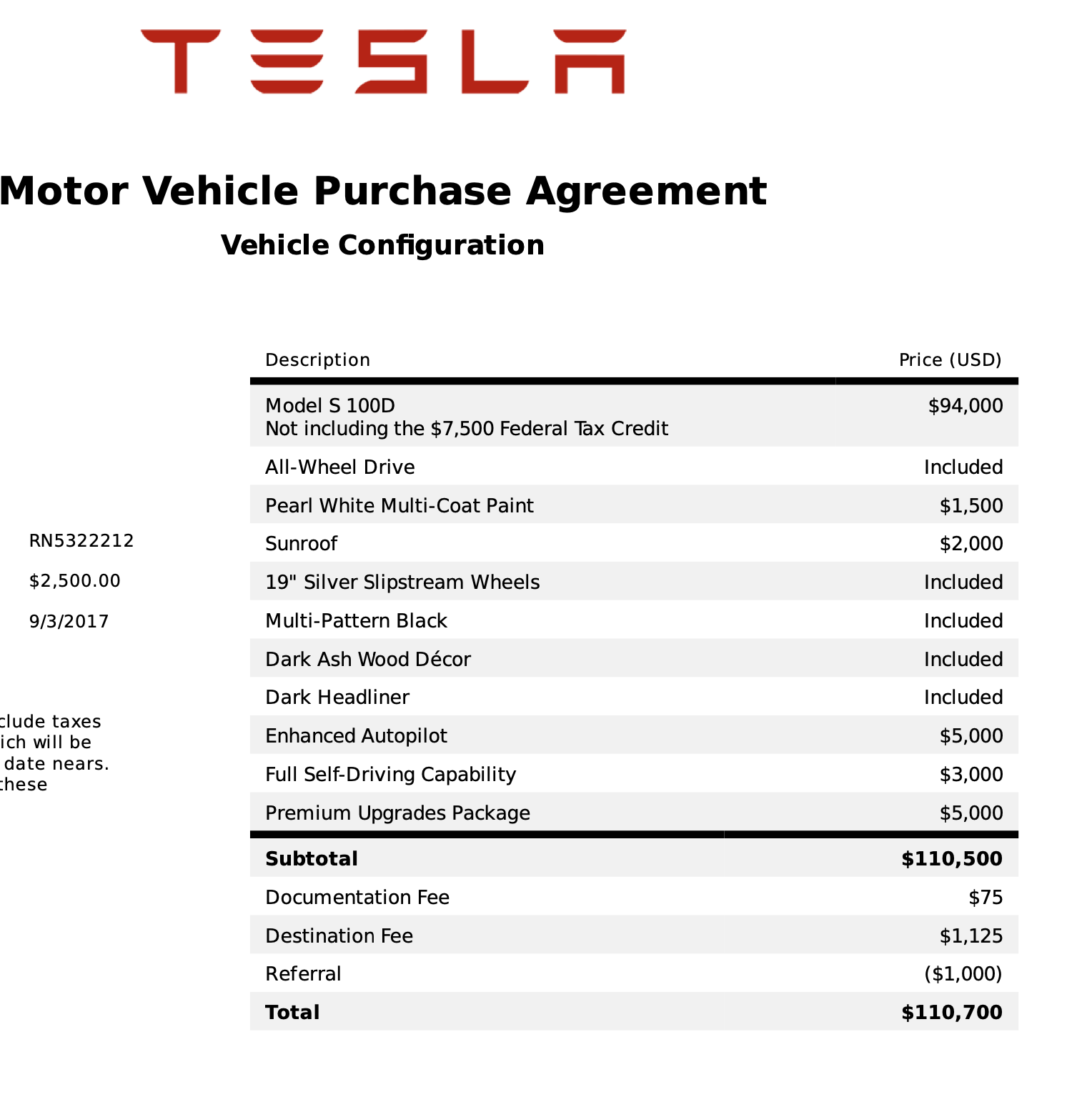 Tesla Contract